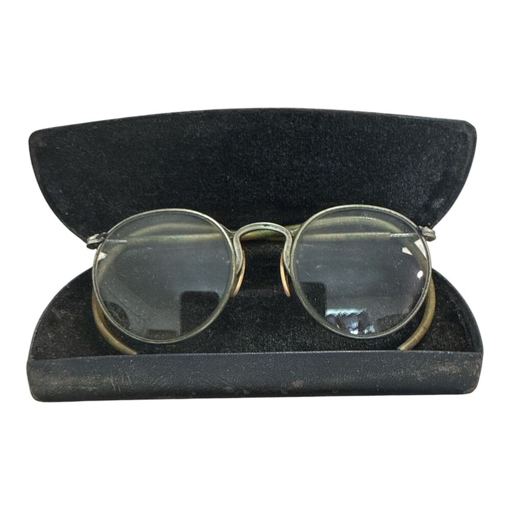 Antique Round Framed Eyeglass Spectacles With original case